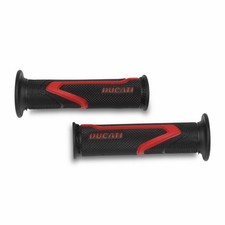 Coppia Manopole Racing, Rosso/Nero, Originale Ducati 96280811AA