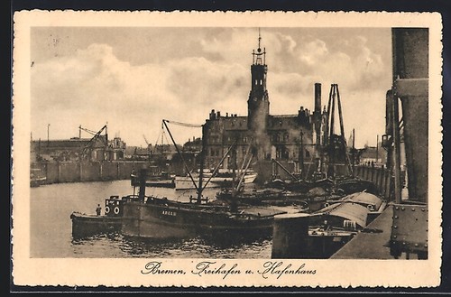 Cartolina brema porto libero - porto,