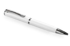 Penna a Sfera Pierre Cardin Paris In Acciaio Resina Bianca Inchiostro Nero