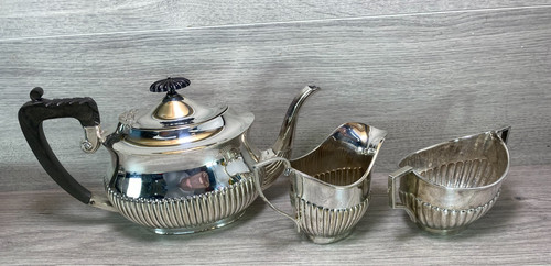 Antique silver plate teapot - antique,