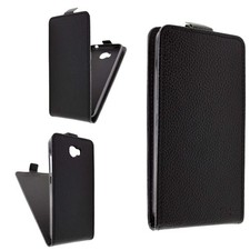 caseroxx flip cover per archos 50 cobalto nero in ecopelle