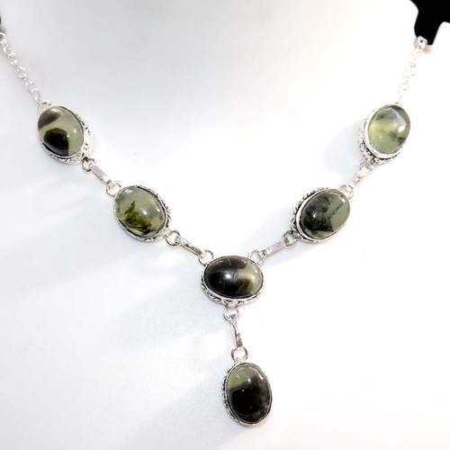 Collana prehnite argento 925 - prehnite,