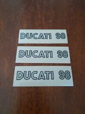 Tris adesivi vintage DUCATI 98 originali per telaio - carenatura 