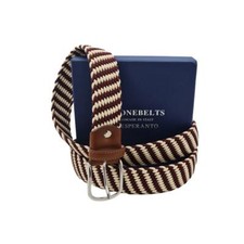 Ceinture bicolore 3,5 cm en viscose élastique avec boucle sans nickel 