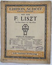 FRANZ LISZT LES JEUX D'EAUX A LA VILLA D'ESTE SPARTITI MUSICA PIANOFORTE PIANO