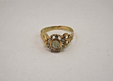 ANELLO EPOCA ORO 12 Kt ZAFFIRI BIANCHI MADREPERLA  GOLD RING VINTAGE