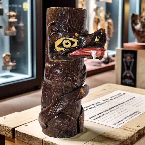 Totem lupo legno fatto - totem,