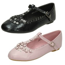 Scarpe Piatte T-Bar Con Fiori