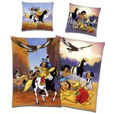 Biancheria da letto Yakari falò 100% cotone castoro/flanella 135x200 cm 80x80 cm 