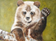 Dipinto olio originale orsetto