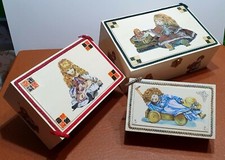 3 Scatole Portagioie Decorate Decoupage Handmade