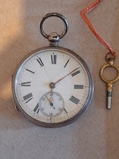 POCKET WATCH FUSEE CHARLES COOKE LONDON 1882 SOLID SILVER STERLING  55MM WORKING