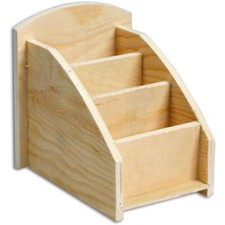 Portapenne Organizer in Legno da scrivania 3 Scomparti portaoggetti da decorare