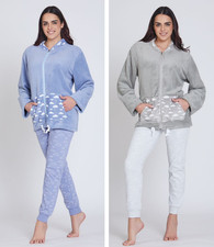 GIACCA DA CAMERA VESTAGLIA FULL ZIP CORTA DONNA IN PILE CORAL MORBIDA CON TASCHE