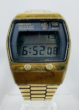 Orologio Vintage Uomo Seiko M159 Quarzo LC Cronografo Digitale Giappone