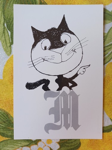 Cartolina grafica con gatto - cartolina,