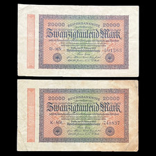 2x 1923 Germany 20000 Mark