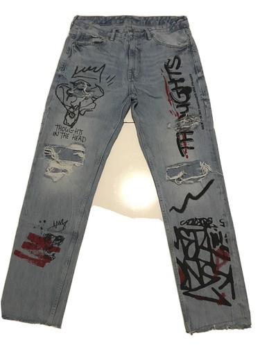 Jeans uomo strappati baggy - jeans,