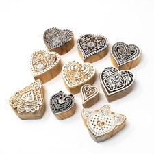 Set di 10 timbri in legno