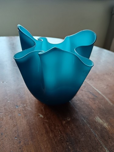 Vaso venini fazzoletto - fazzoletto, azzurro