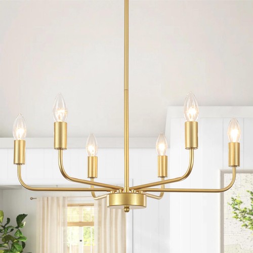 Lampadario moderno dorato - lampadario, 6