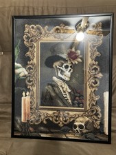 Skull Diamond Painting 16”x20” Framed-Very Cool!!