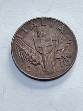 A MONETA 10 CENTESIMI VITTORIO EMANUELE III 1936 RAME OLD COPPER COIN