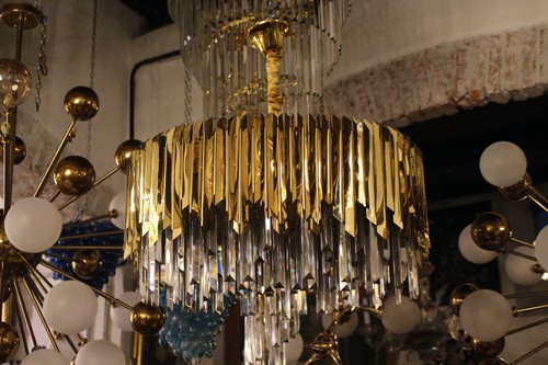 Lampadario design cristalli - lampadario,