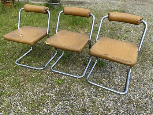 Tre sedie vintage acciaio - tre,