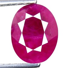 1,86 CT BELLA PIETRA PREZIOSA SFUSA RUBINO ROSSO NATURALE RISCALDATA OVALE...