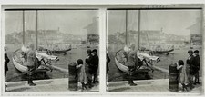 Francia Cannes Doppia Esposizione Foto C1920 Piastra Di Vetro Stereo Vintage