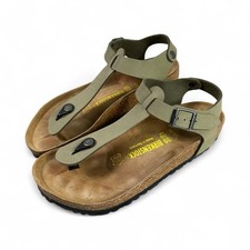 Sandali romani Birkenstock Kairo in pelle verde estivi casual 39 UK6 vestibilità regolare