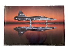 Poster Vintage F-20 Tigershark Fighter Jet 21" x 32" Western Grafica 1986