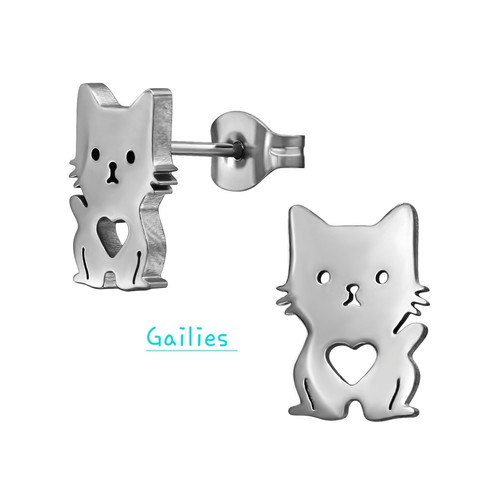 Acciaio inox gatto - gatto, orecchini