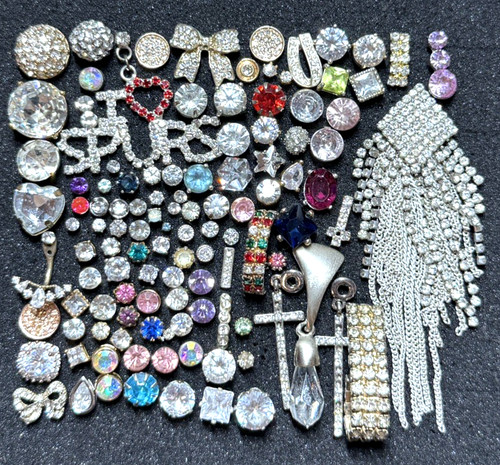 Lotto orecchini perno strass - orecchini,