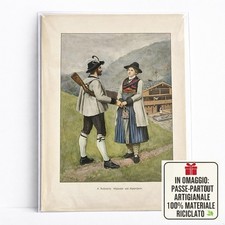 Stampa antica costume alpino