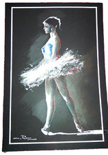 quadro dipinto su cartoncino  ballerina R.  PEIRANO cm  48x60  arte