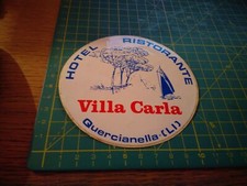 ADESIVO VINTAGE STICKER kleber villa carla hotel ristorante quercianella livorno