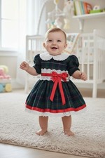 Vestito tartan verde bambina