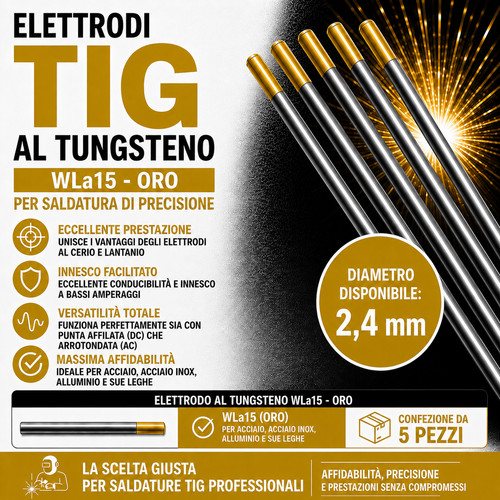 Elettrodi tungsteno tig - tungsteno,