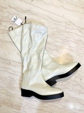 Zara stivali ginocchio bianco - stivali,