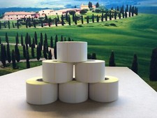 6 ROTOLI ETICHETTE TERMICHE ADESIVE 60X40 FORO40 ROTOLO DA 1200 ETICHETTE