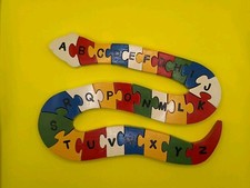 Grande Serpente?? VINTAGE in Legno - Puzzle 3D ?con ALFABETO?