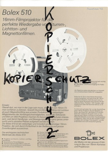 Brochure bolex 510 501 - /,