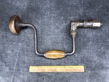 Antico Albero Mano Mandrino Falegname Attrezzo Antico Trapano Ebanista