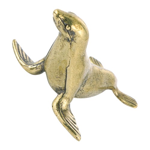 Statuina leone marino ottone