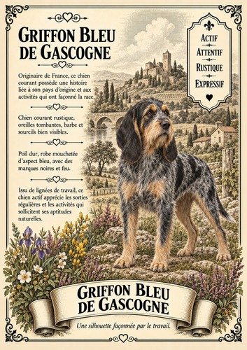 Affiche griffon bleu de - a4,