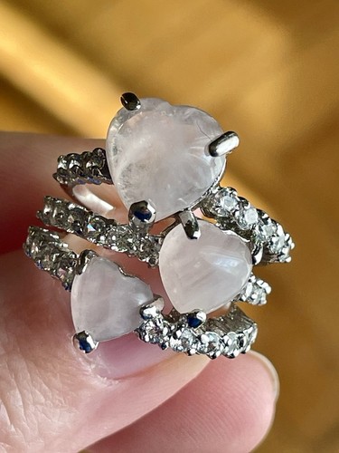 Anello argento con quarzo rosa - argento,