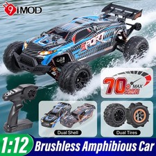 RC 4CH Anfibio 1/12 70KM/h Alta Velocità 2.4G Brushless Fuoristrada Auto Giocattoli RTF