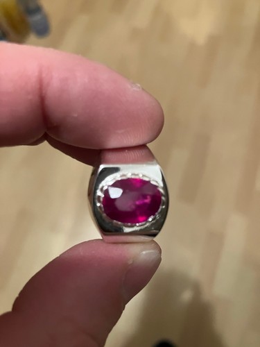 Anello uomo rubino 100%